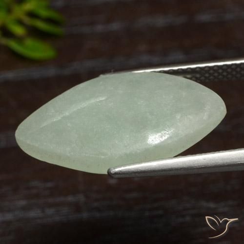 Jadeíta Verde Avelã Claro Natural 6.77ct, Marquesa, Translúcido