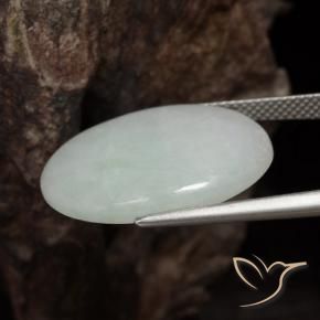 Jadeíta Verde acinzentado Natural 16.93ct, oval, Translúcido