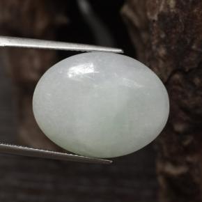 Jadeíta branco natural 16,87ct, corte oval, translúcido