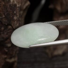 Jadeíta branco natural 16,87ct, corte oval, translúcido