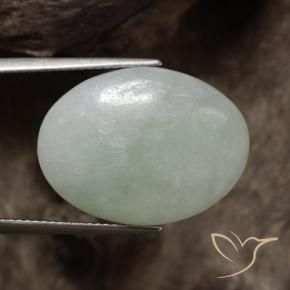 Jadeíta Verde acinzentado Natural 18.35ct, oval, Translúcido