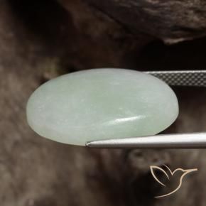 Jadeíta Verde acinzentado Natural 18.35ct, oval, Translúcido
