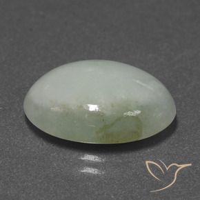 Jadeíta Verde branco Natural 10.28ct, oval, Translúcido