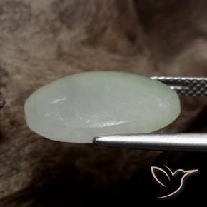 Jadeíta Verde acinzentado Natural 8.80ct, oval, Translúcido