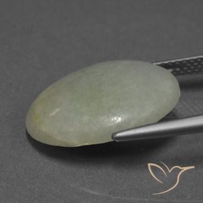Jadeíta Verde acinzentado Natural 9.18ct, oval, Translúcido