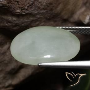 Jadeíta Verde acinzentado Natural 9.17ct, oval, Translúcido