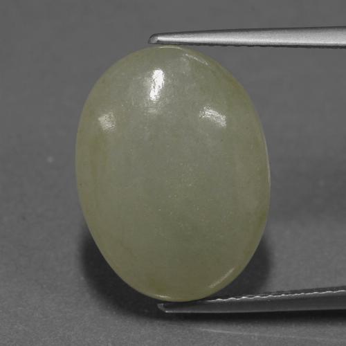 Jadeíta amarelo natural 11,32ct, corte oval, translúcido