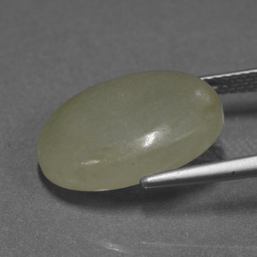 Jadeíta amarelo natural 11,32ct, corte oval, translúcido