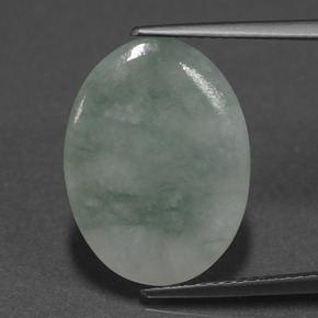 Jadeíta verde natural 6,02ct, corte oval, translúcido