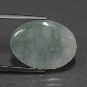 Jadeíta verde natural 6,02ct, corte oval, translúcido
