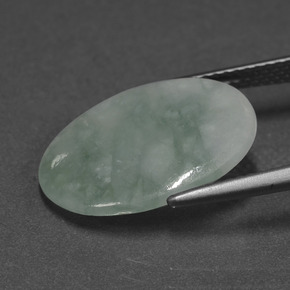 Jadeíta verde natural 6,02ct, corte oval, translúcido