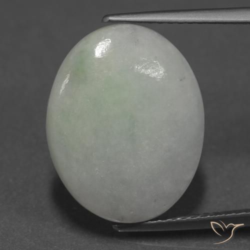 9.24ct Natural Verde acinzentado Jadeíta, oval, Translúcido