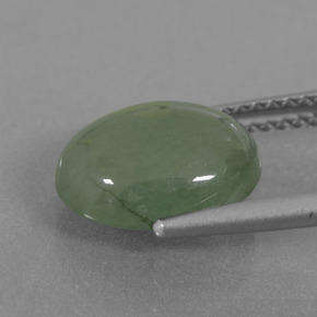 Jadeíta verde natural 3,85ct, corte oval, translúcido