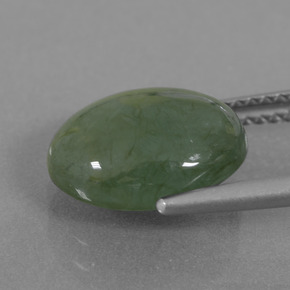 Jadeíta verde natural 4,90ct, corte oval, translúcido