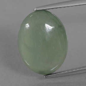Jadeíta verde natural 6,71ct, corte oval, translúcido