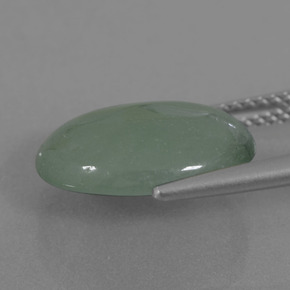 Jadeíta verde natural 6,71ct, corte oval, translúcido