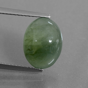 Jadeíta verde natural 5,99ct, corte oval, translúcido