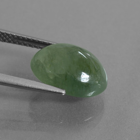 Jadeíta verde natural 5,99ct, corte oval, translúcido