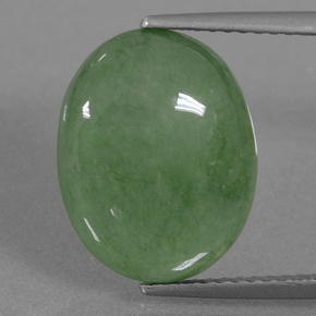 Jadeíta verde natural 7,53ct, corte oval, translúcido