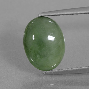 Jadeíta verde natural 3,17ct, corte oval, translúcido