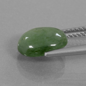Jadeíta verde natural 3,17ct, corte oval, translúcido