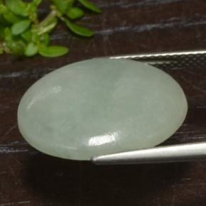 Jadeíta verde musgo pálido natural 8,52ct, corte oval, translúcido
