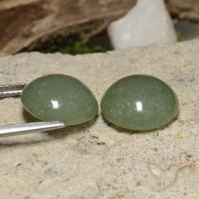 Pedras preciosas de Jadeíta Verde acastanhado natural de 13.90 ct, Redondo, Translúcido