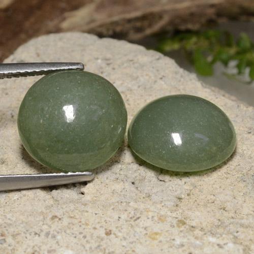 Pedras preciosas de jadeíta verde natural de 12,57 ct, corte redondo, translúcido