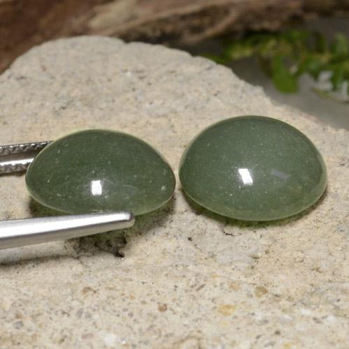 Pedras preciosas de jadeíta verde natural de 12,57 ct, corte redondo, translúcido
