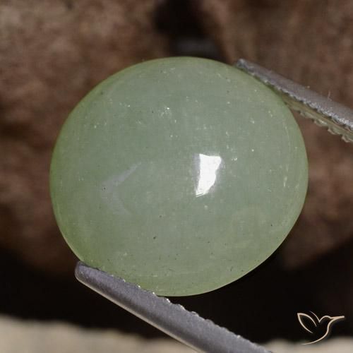 Jadeíta Verde musgo acinzentado Natural 7.56ct, Redondo, Translúcido