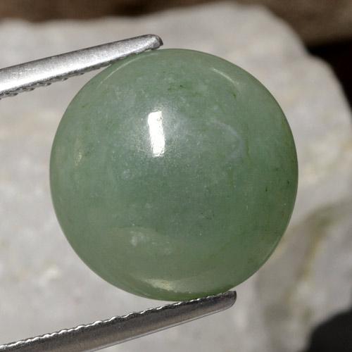 Jadeíta verde natural 6,93ct, corte redondo, translúcido