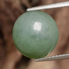 Jadeíta verde natural 6,35ct, corte redondo, translúcido