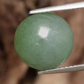 Jadeíta verde natural 6,35ct, corte redondo, translúcido