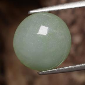 Jadeíta verde natural 6,29ct, corte redondo, translúcido