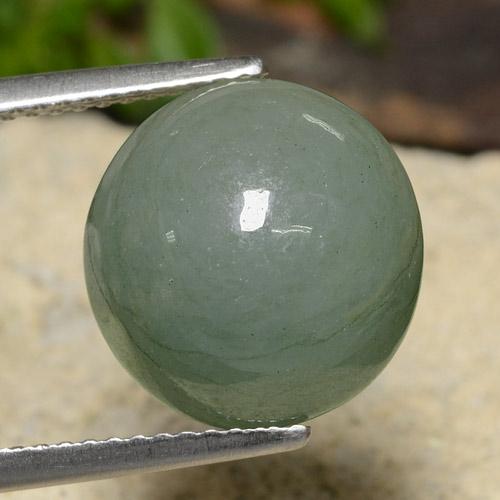 Jadeíta verde natural 7,62ct, corte redondo, translúcido