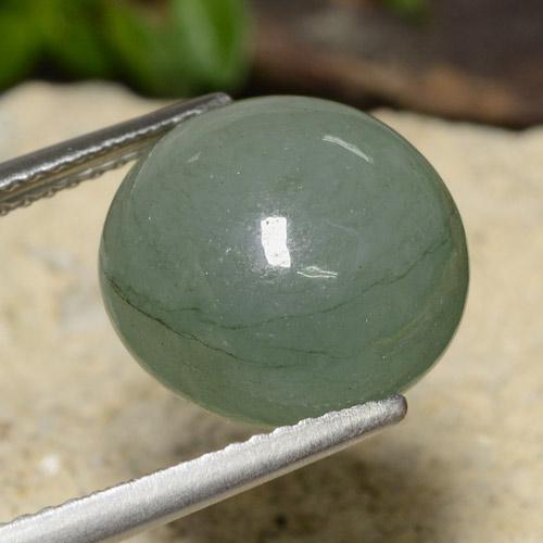 Jadeíta verde natural 7,62ct, corte redondo, translúcido