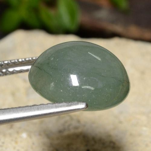 Jadeíta verde natural 7,62ct, corte redondo, translúcido