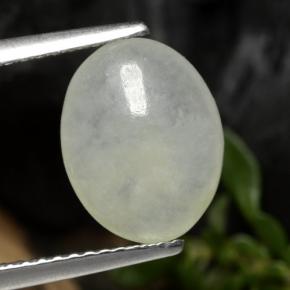 Jadeíta branco natural 3,13ct, corte oval, translúcido