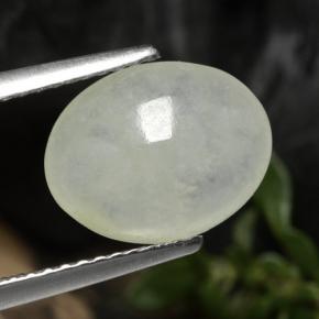 Jadeíta branco natural 3,13ct, corte oval, translúcido