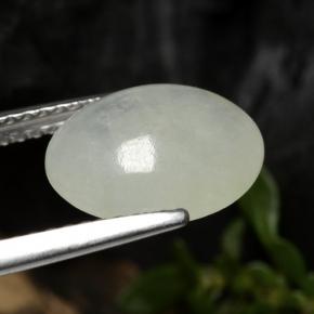 Jadeíta branco natural 3,13ct, corte oval, translúcido