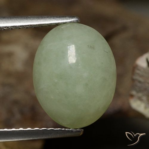 jadeita Luz verde Natural 4.89ct, Corte Oval, Translúcido
