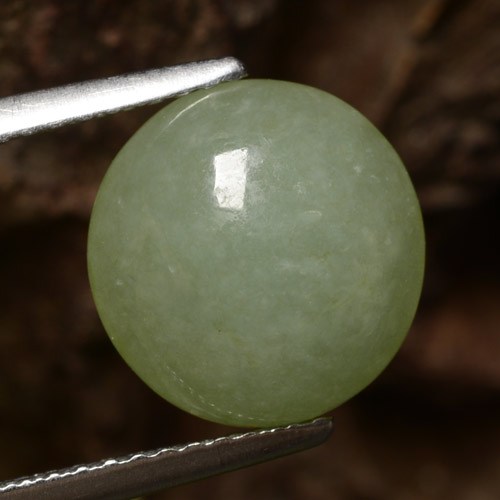 Jadeíta verde natural 4,64ct, corte redondo, translúcido