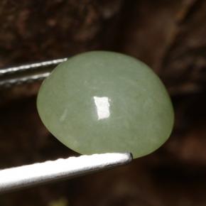 Jadeíta verde natural 4,64ct, corte redondo, translúcido