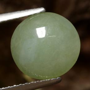 Jadeíta verde natural 4,10ct, corte redondo, translúcido