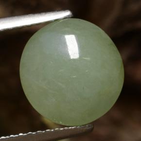 Jadeíta verde natural 4,10ct, corte redondo, translúcido