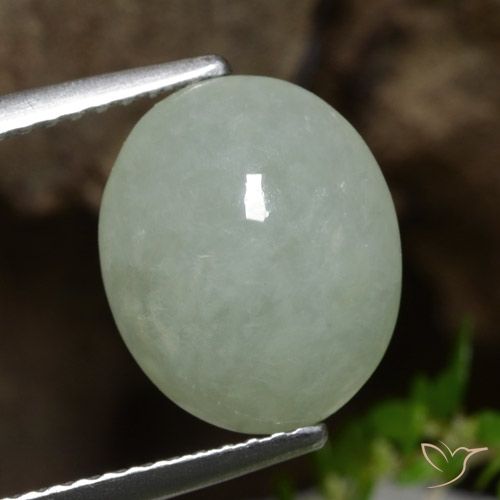 4.87ct Natural Verde acinzentado Jadeíta, oval, Translúcido