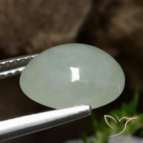 jadeita Verde acinzentado Natural 4.87ct, Corte Oval, Translúcido