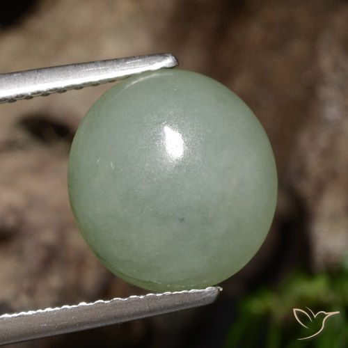 5.39ct Natural Verde acinzentado Jadeíta, oval, Translúcido