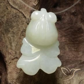 Jadeíta branco esverdeado Natural 33.53ct, Chique, Translúcido