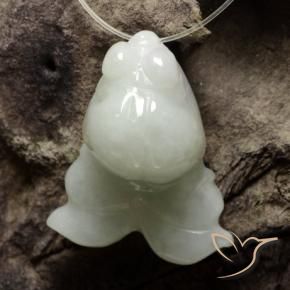 Jadeíta branco esverdeado Natural 39.99ct, Chique, Translúcido